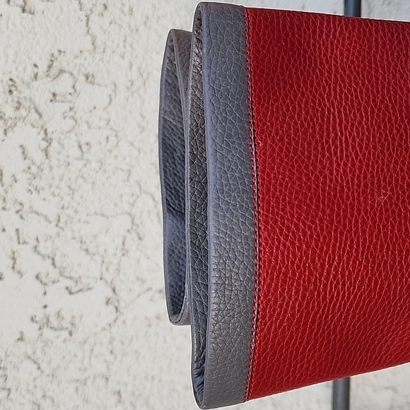 Authentic Gucci Vintage Red and Gray Pebbled Leather Boots Size 40B - Picture 7 of 14